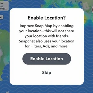 Enable location on Snapchat